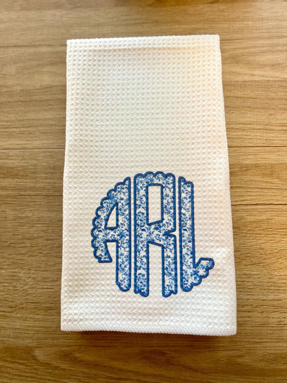 Chinoiserie Monogram Tea Towel