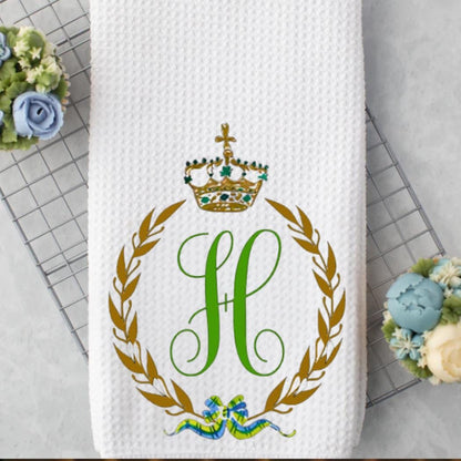 Irish Crest Waffle Weave Tea Towel Set: Celtic Kitchen Decor