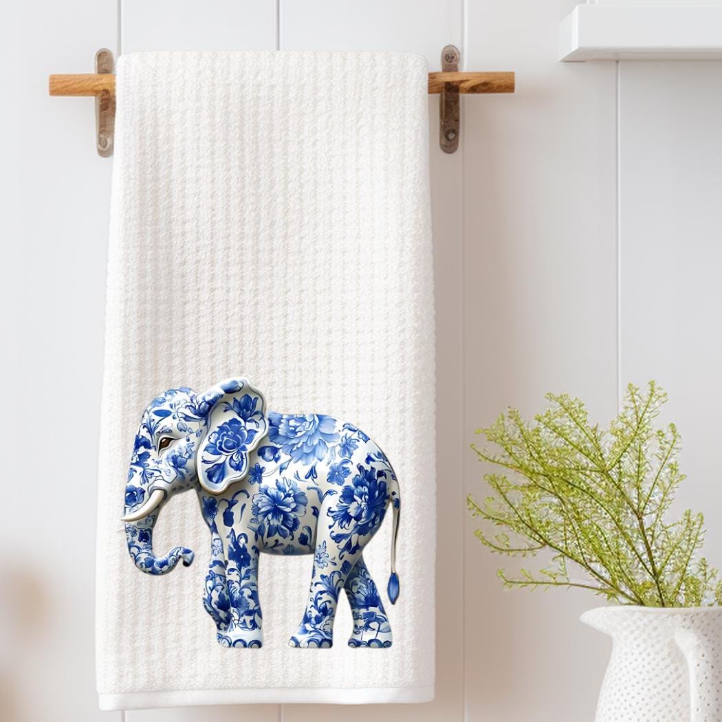 Chinoiserie Elephant Tea Towel