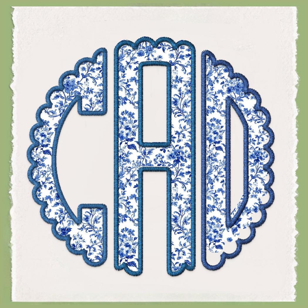 Chinoiserie Monogram Tea Towel