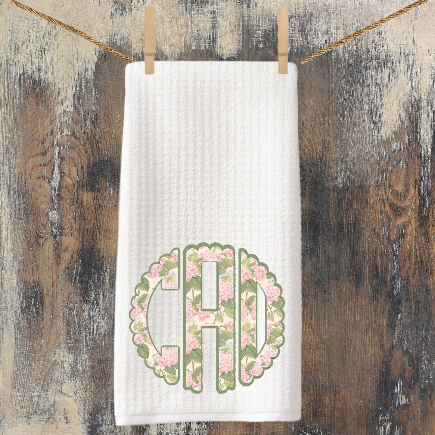 Chinoiserie Monogram Tea Towel