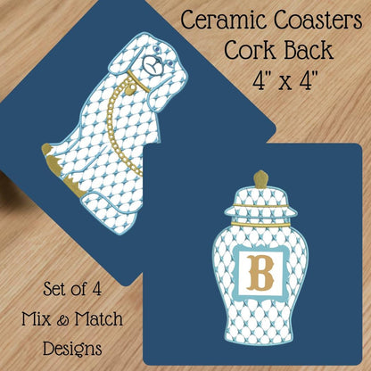 Chinoiserie Coasters: Grand Millennial Set of 4