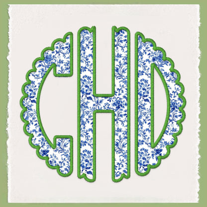 Preppy Chinoiserie Tea Towel Set: Blue Bunny or Monogram Decor
