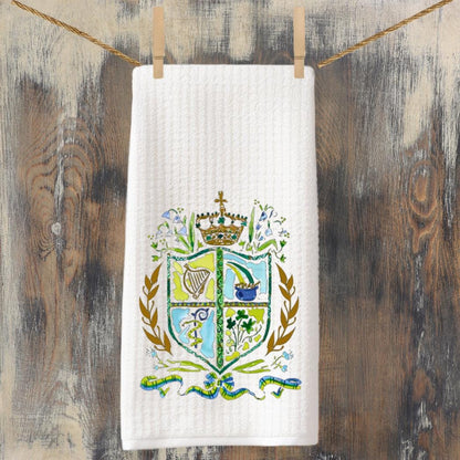 Irish Crest Waffle Weave Tea Towel Set: Celtic Kitchen Decor