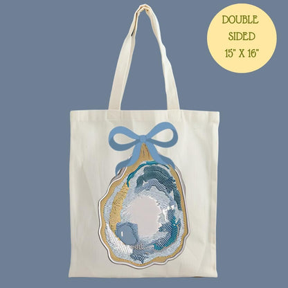 Coastal Oyster Waffle Weave Tea Towel Set