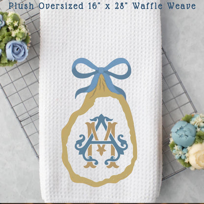 Coastal Oyster Waffle Weave Tea Towel Set