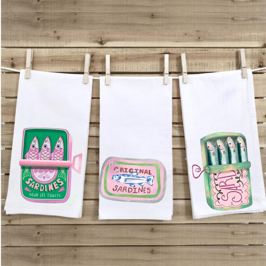 Retro Sardine Can Tea Towel Collection