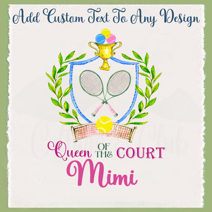 Queen of Court Tennis Tote Bag: Personalized Tennis Player Gift