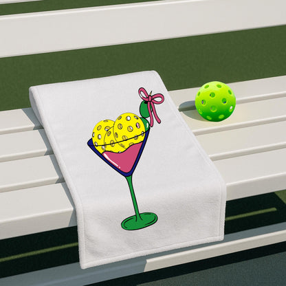 Pickletini Pickleball Towel: Martini Glass Design, Sports Gift