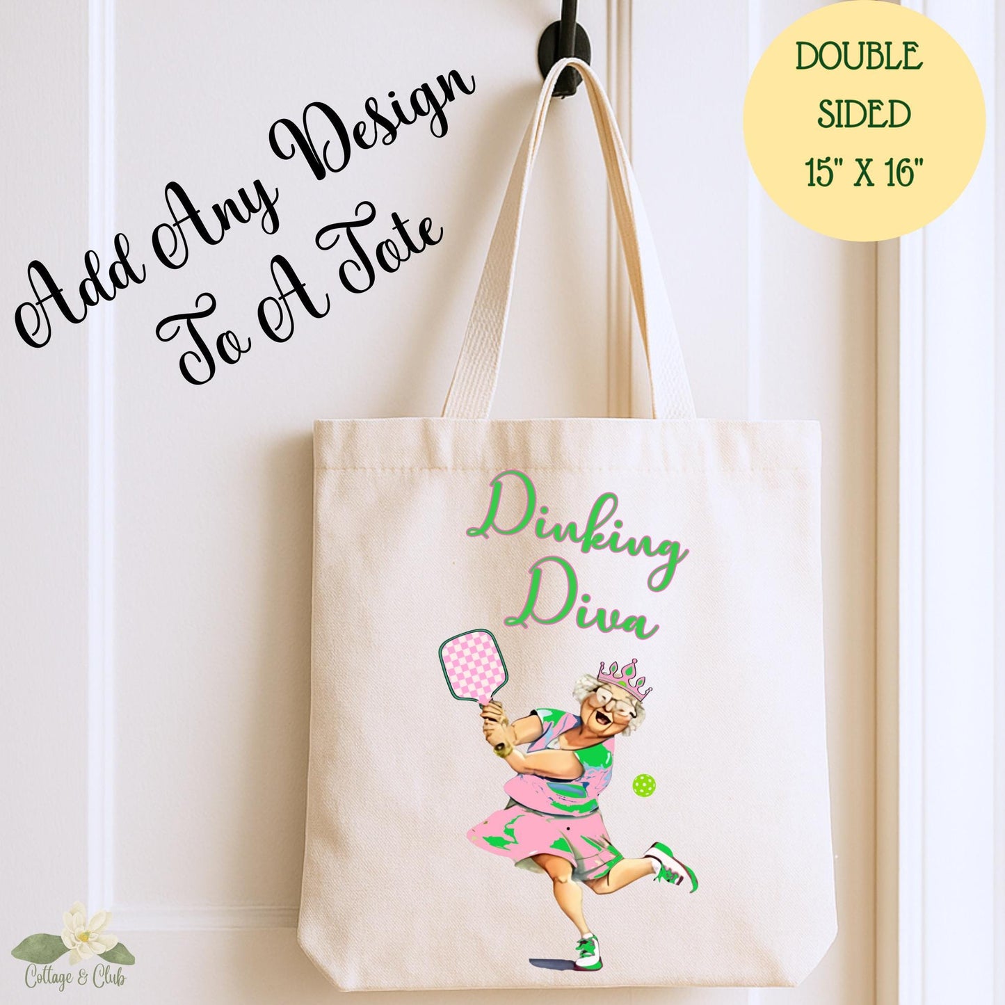 Dinking Diva Pickleball Queen tote