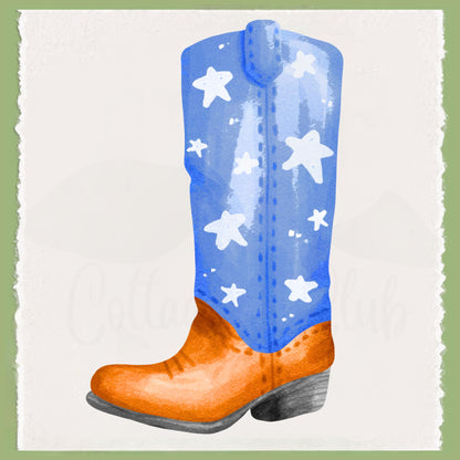 Patriotic Cowboy Boot Tea Towel Set | 4th of July Waffle Weave