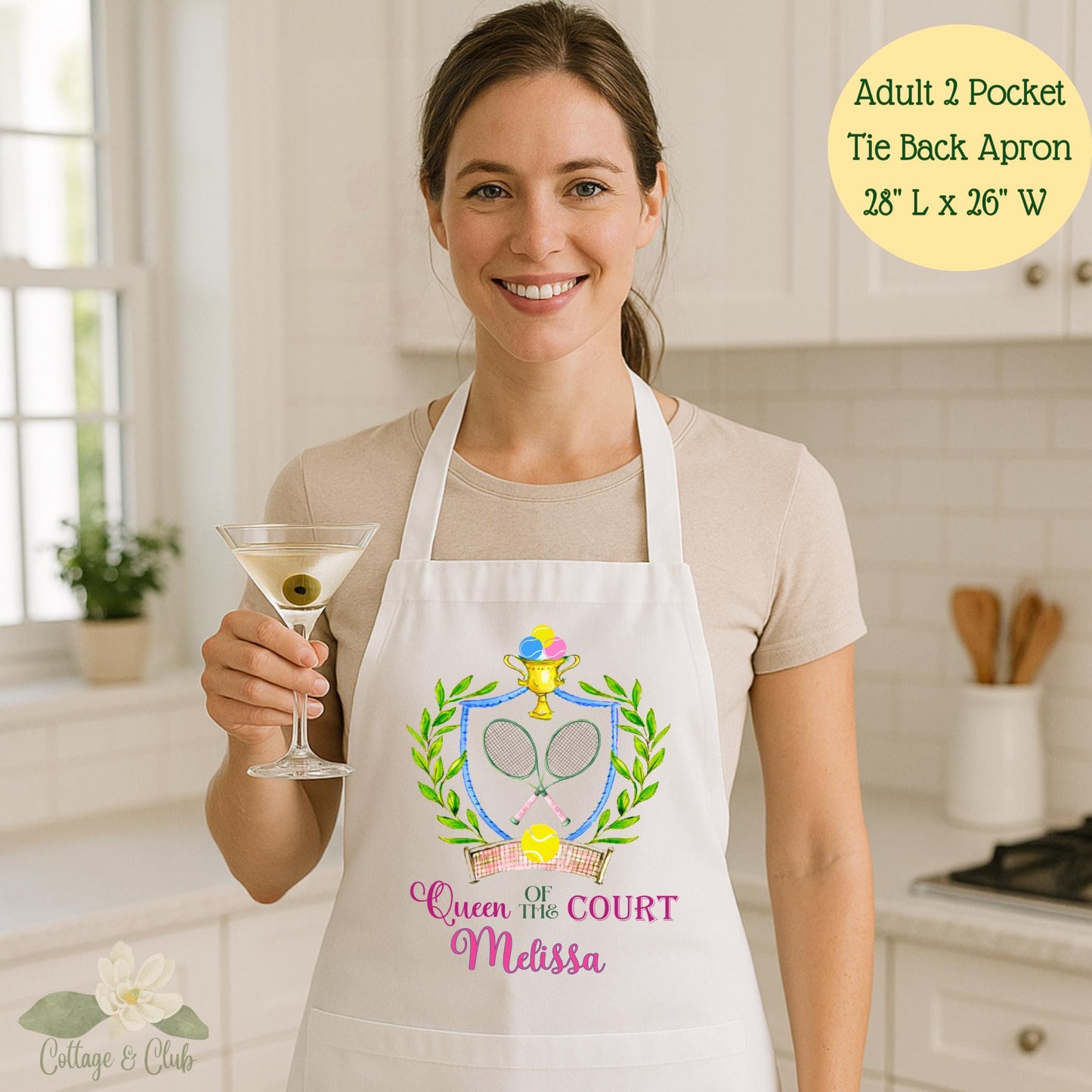 Queen of Court Tennis Tote Bag: Personalized Tennis Player Gift