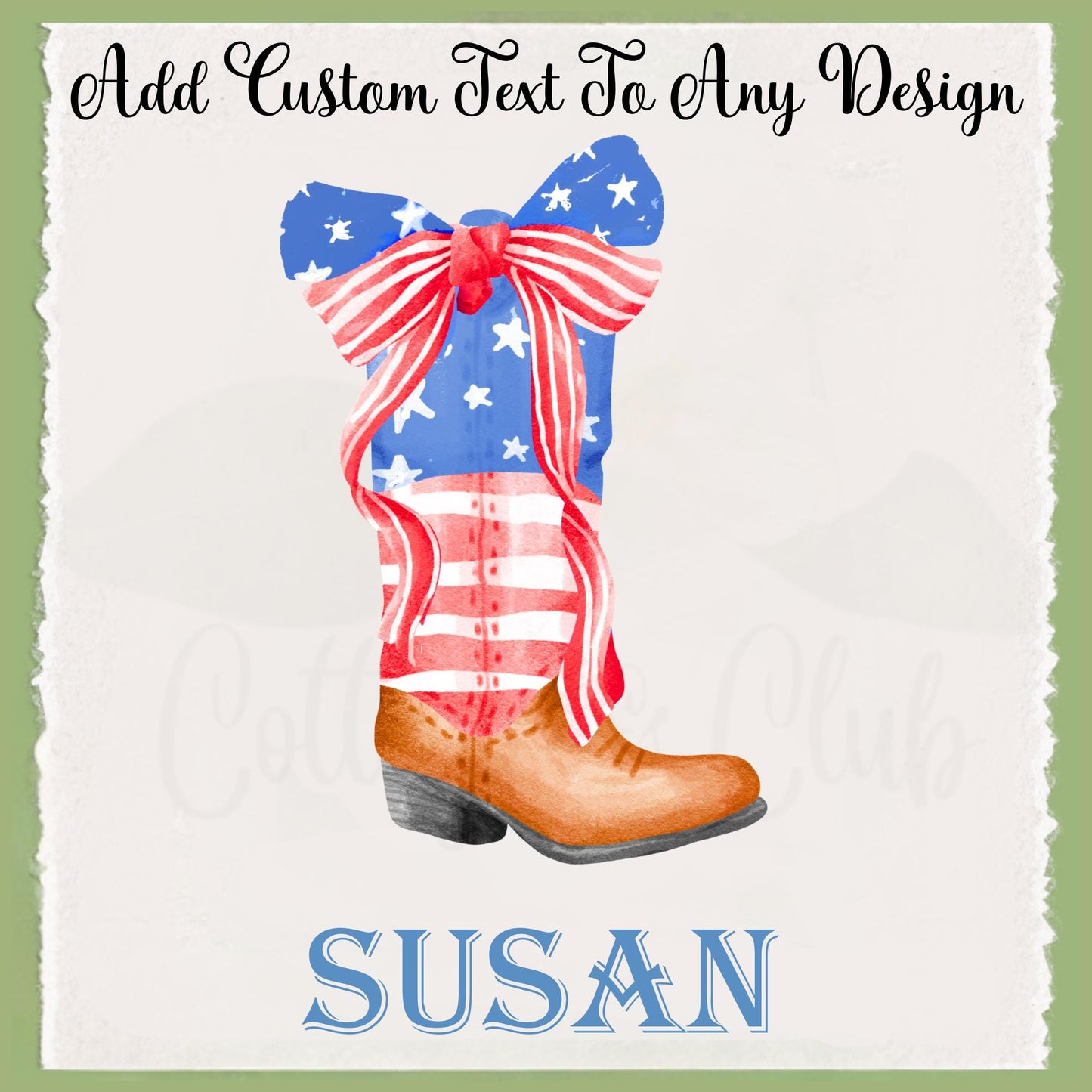 Patriotic Country Boot Tea Towel: American Flag Independence Day Decor