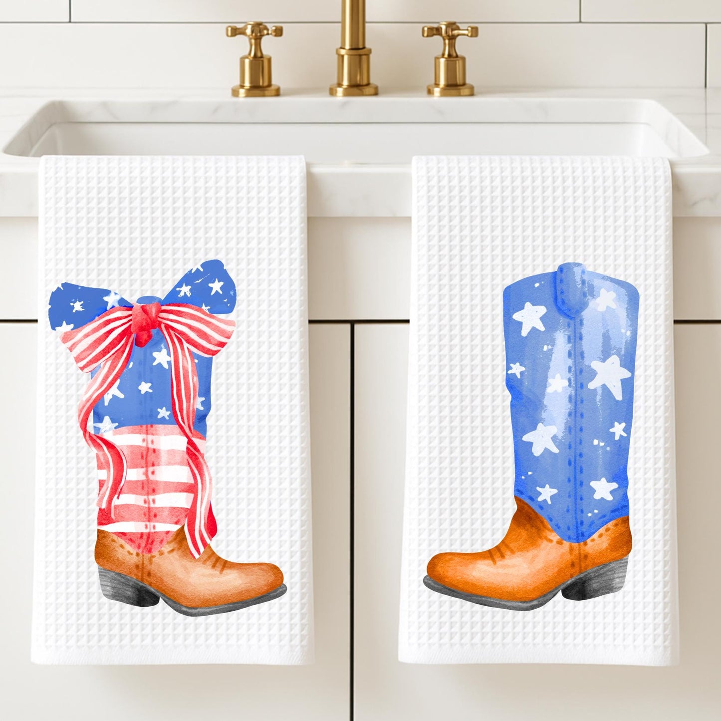 Patriotic Country Boot Tea Towel Collection