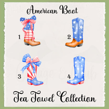 Patriotic Country Boot Tea Towel