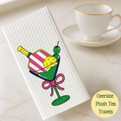 Pickletini Pickleball Towel: Martini Glass Design, Sports Gift