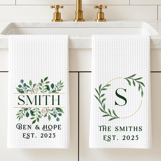 Personalized Monogram Tea Towel