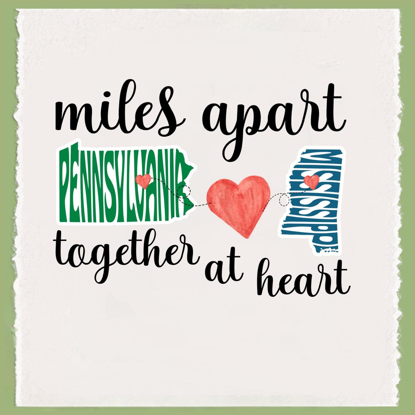 Personalized State to State Gift: Long Distance Friendship Collection