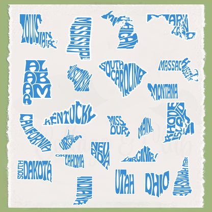 Personalized State to State Dish Towel