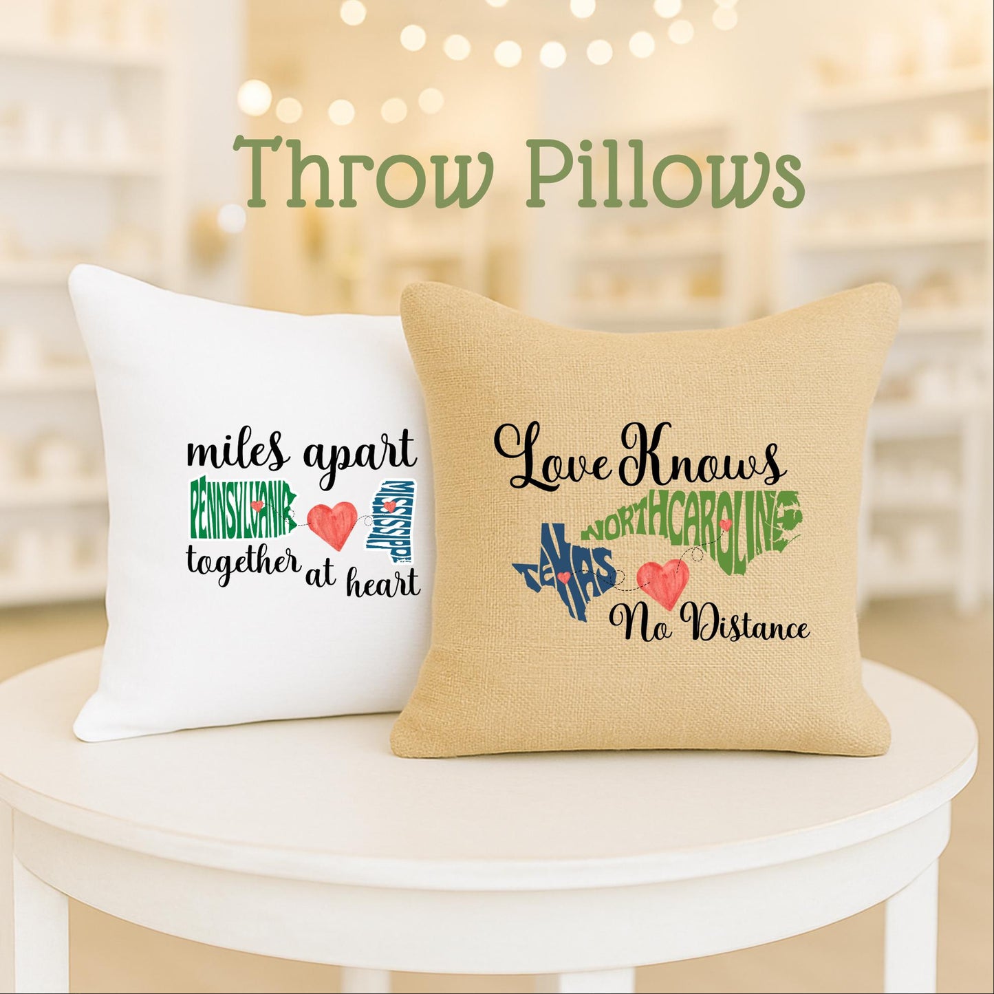 Personalized Long Distance Across The Miles Gift for Friend who is moving or a neighbor.  Custom housewarming or hospitality gift