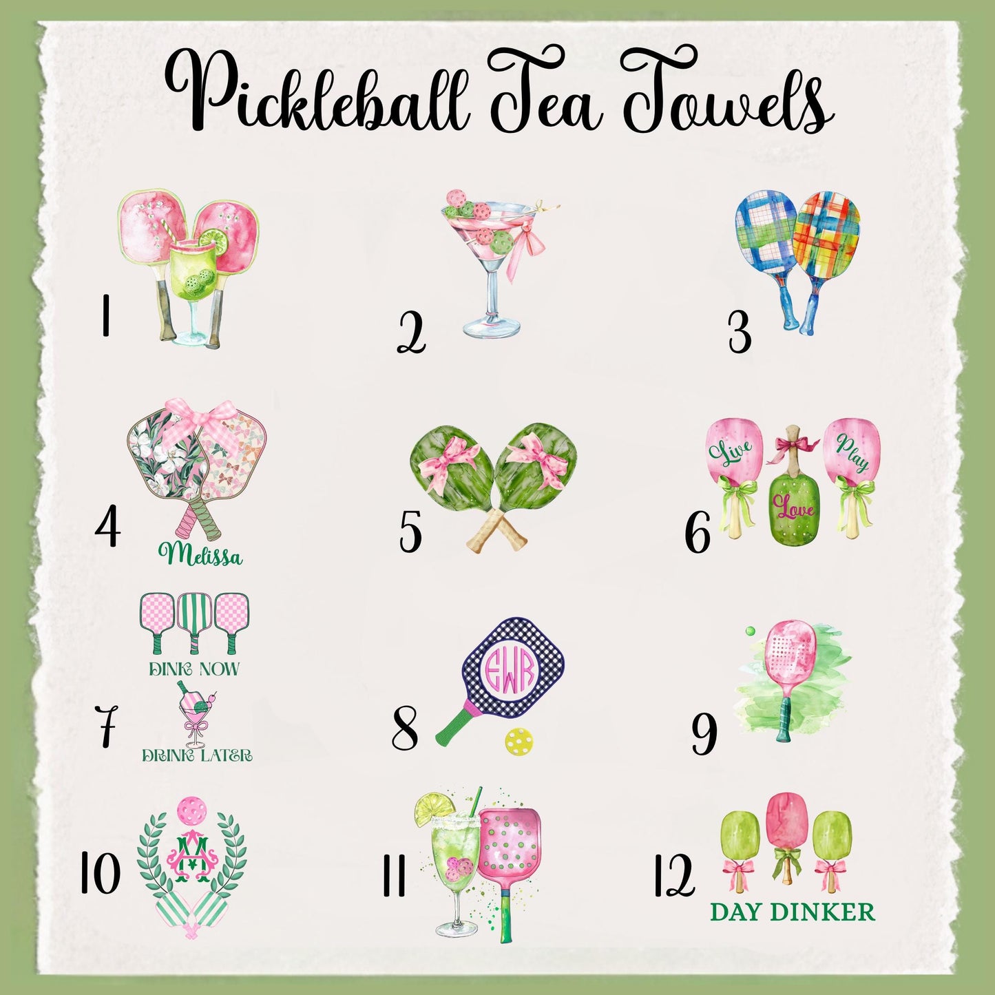 Pickleball Tea Towel