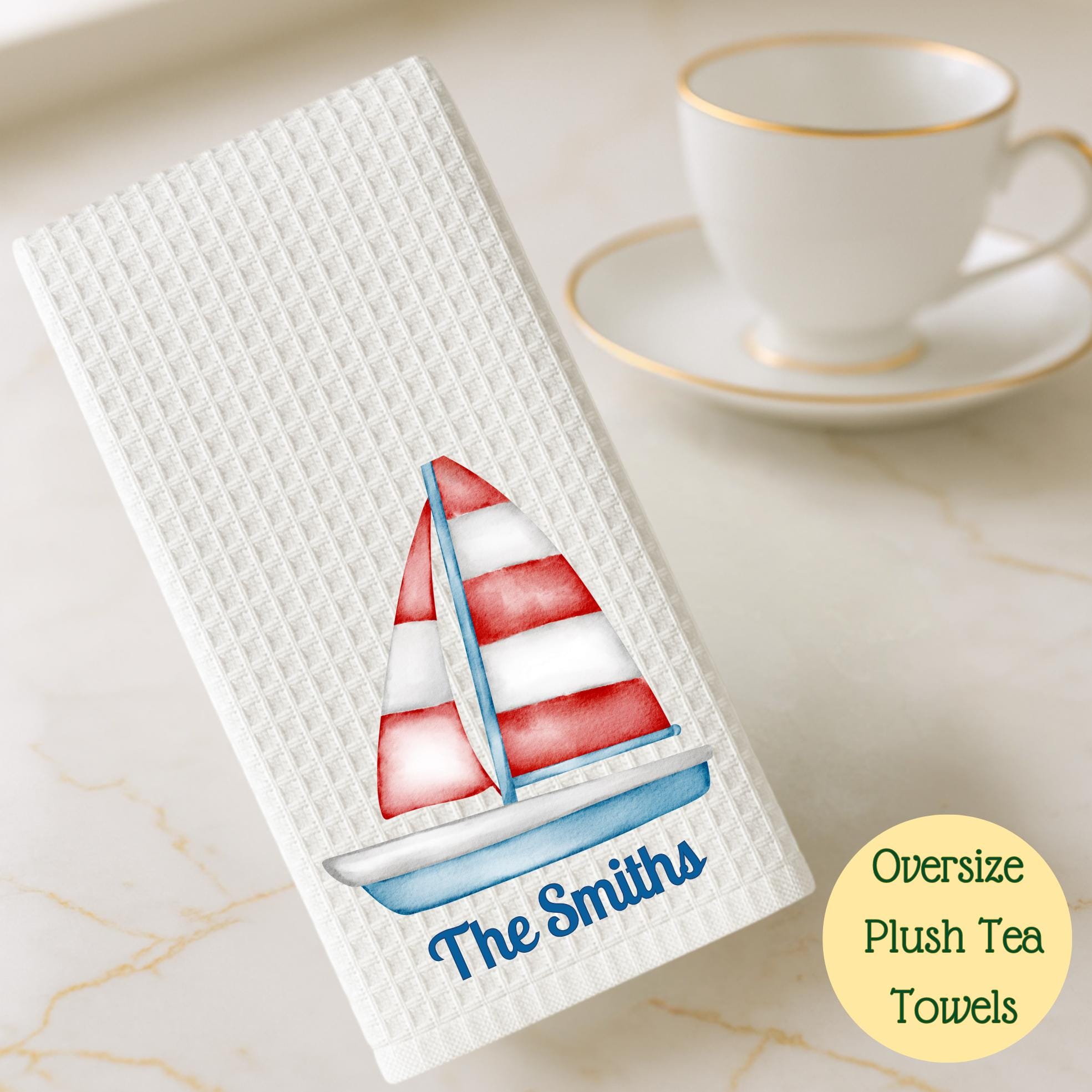 Lake Life - Sailboat Tea Towel