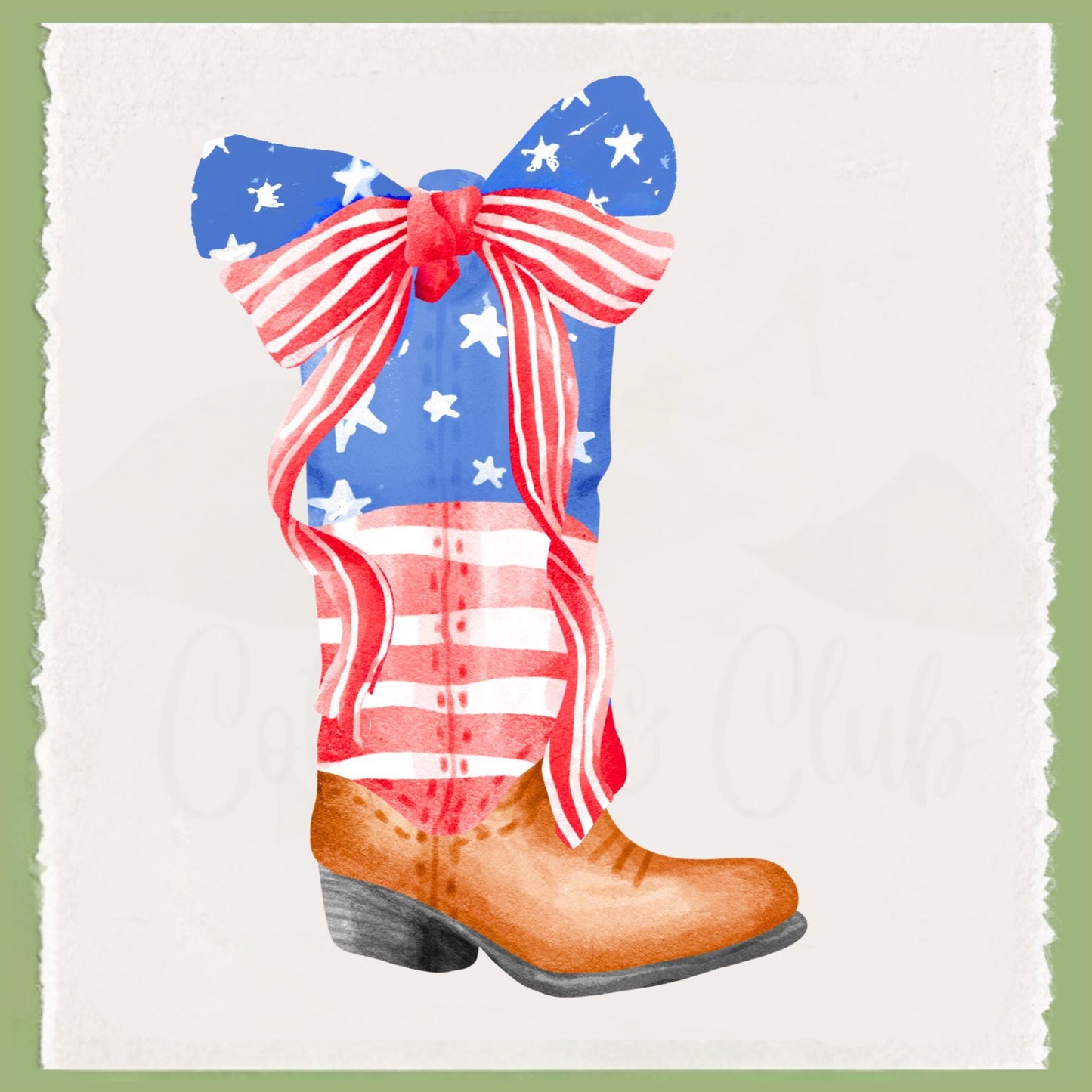 Patriotic Cowboy Boot Tea Towel Set | 4th of July Waffle Weave