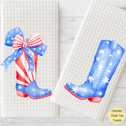 Patriotic Country Boot Tea Towel