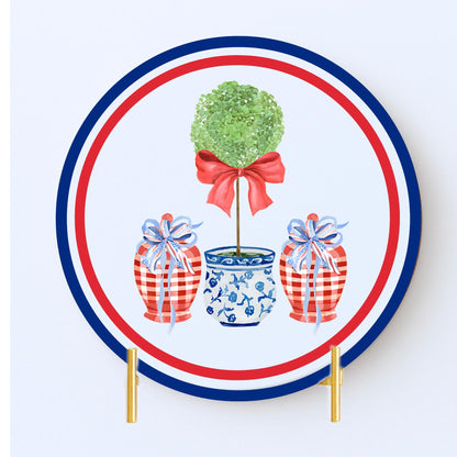 4th of July Patriotic American Flag Drink Coasters - Set of 4