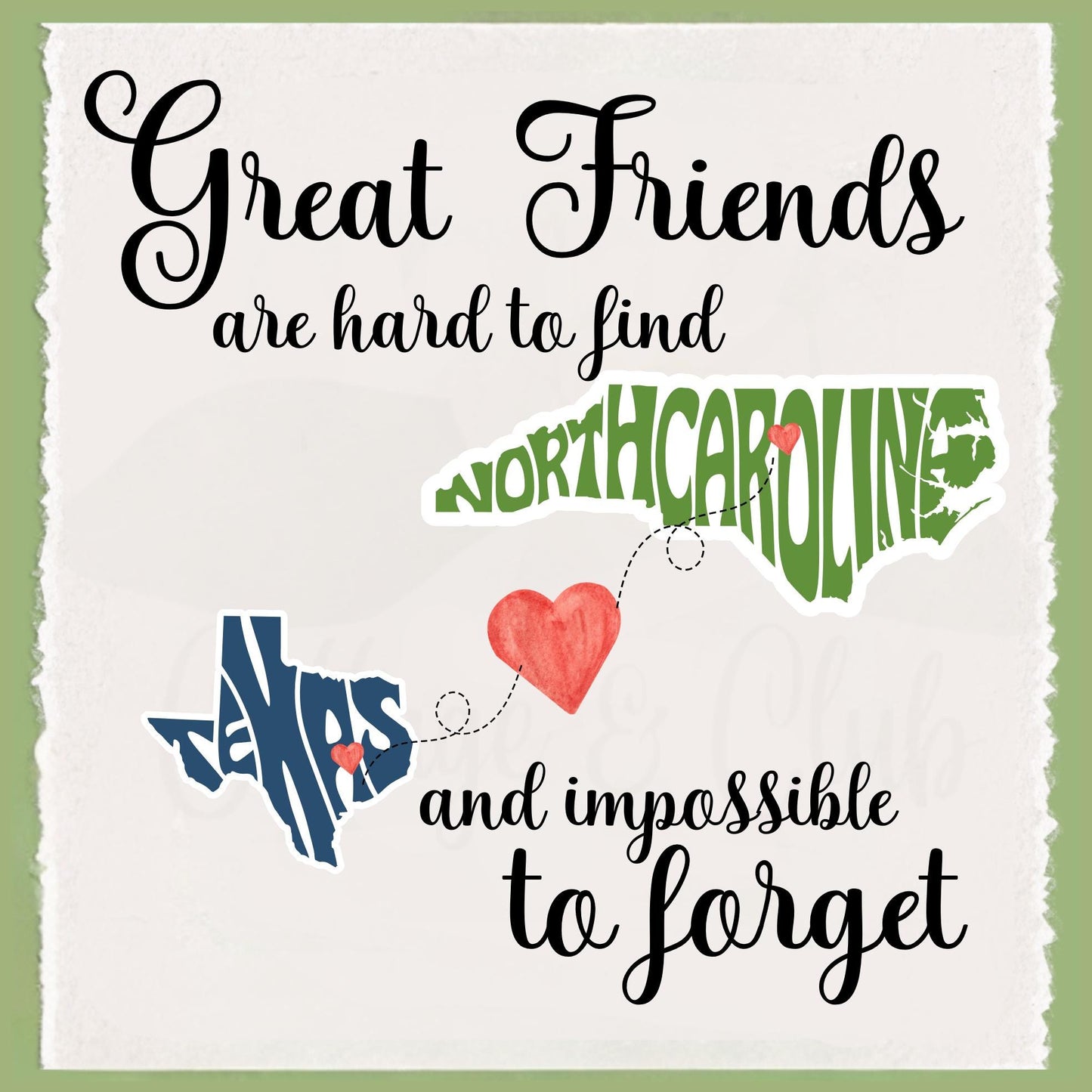 Personalized State to State Gift: Long Distance Friendship Collection