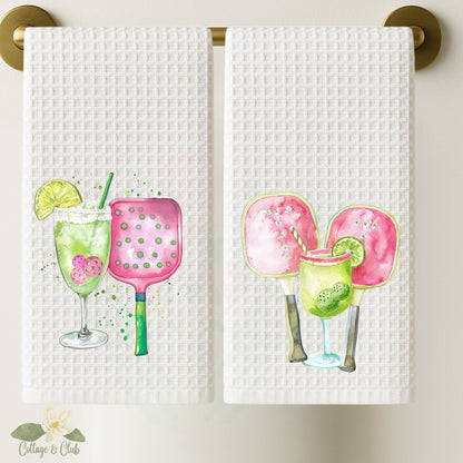 Personalized Pickleball Waffle Weave Tea Towel