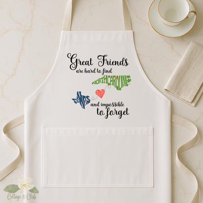 Personalized State to State Dish Towel, Long Distance Two State Friends Tea Towel, Long Distance Friendship Gift, Moving Away Gift