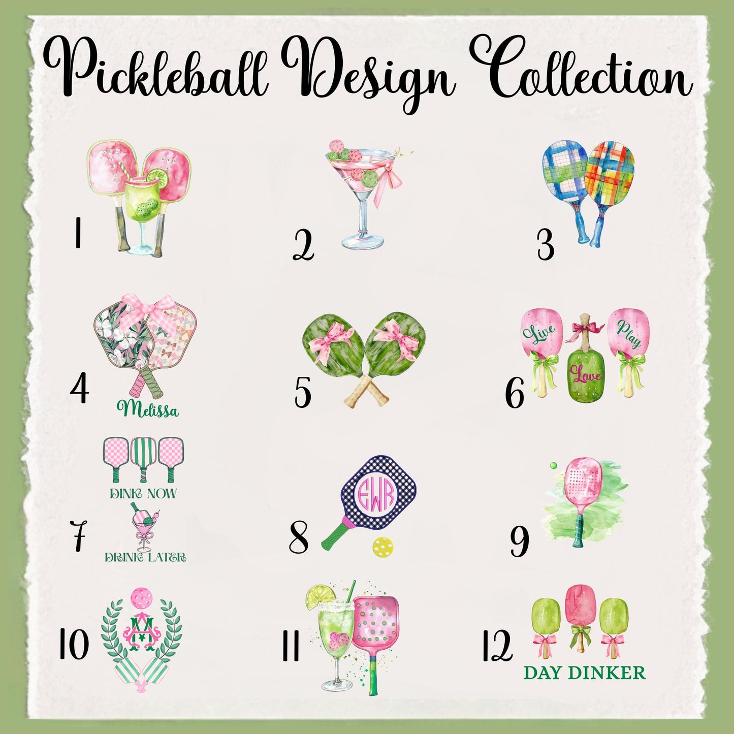 Pickleball Gift Collection: Watercolor Tea Towel, Tote, Coasters