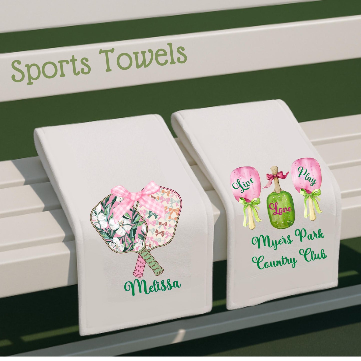Pickleball Gift Collection: Watercolor Tea Towel, Tote, Coasters