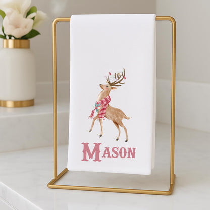 Preppy Pink and Green Powder Room Fingertip Towels
