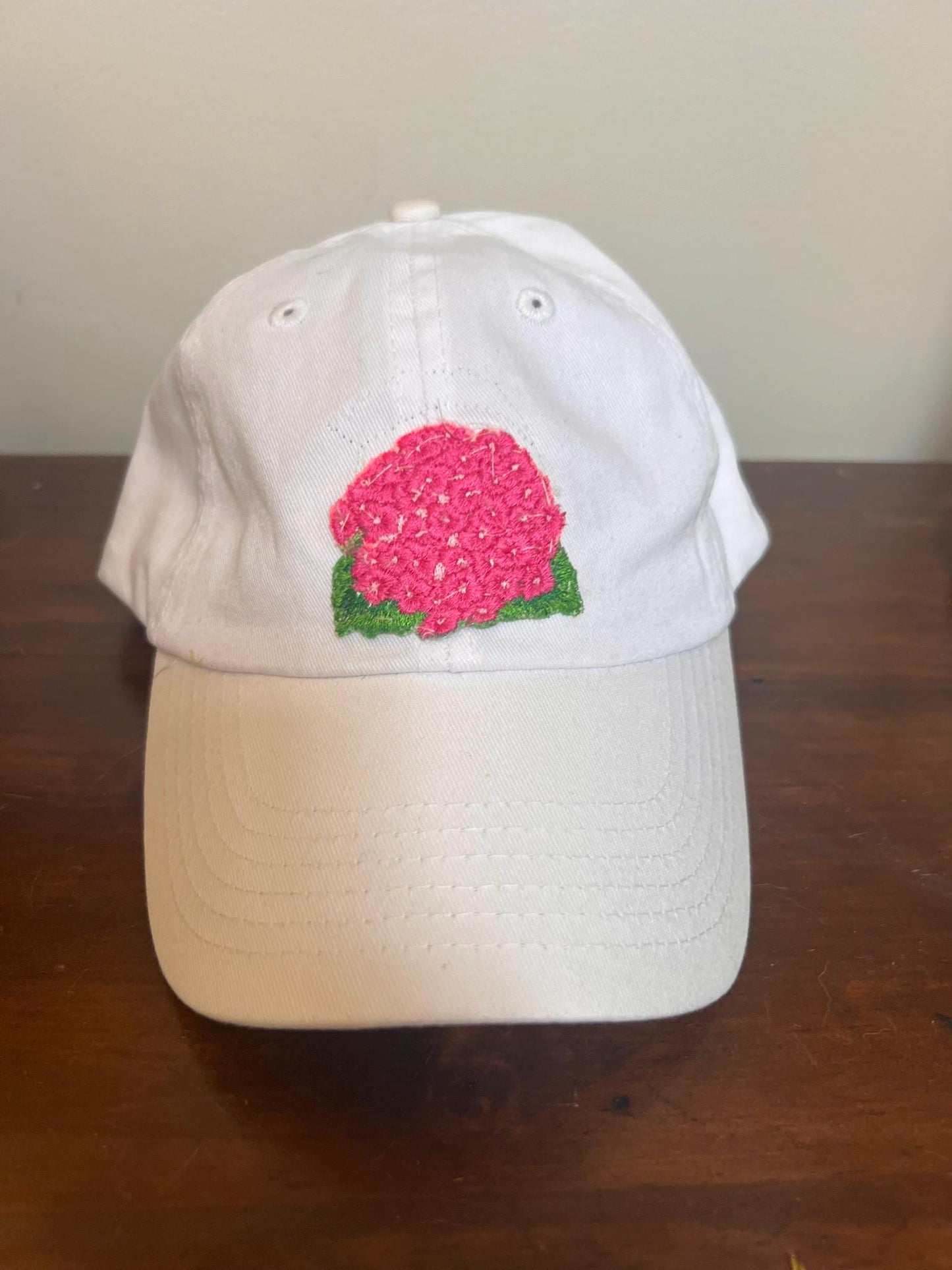 Embroidered Hydrangea Cap or Visor - Preppy Hat Visor - Summer Cap - Old Money Style - Country Club Clothes - Beach Hat  or Visor