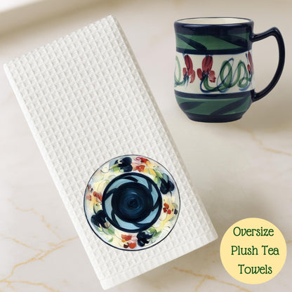 Grapevine Trivet Tea Towel: Southern Pottery Inspired Watercolor Design