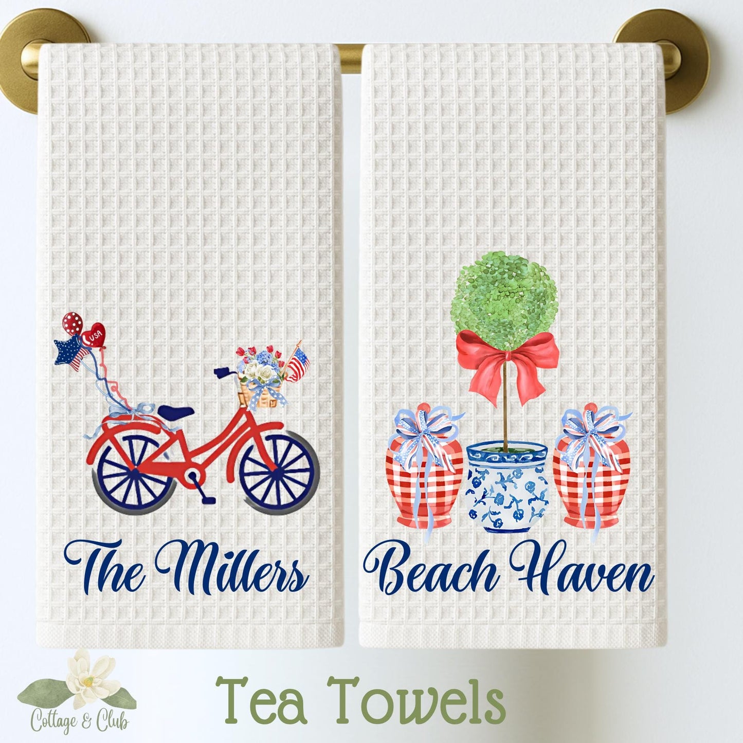 4th of July Patriotic American Flag Drink Coasters - Set of 4