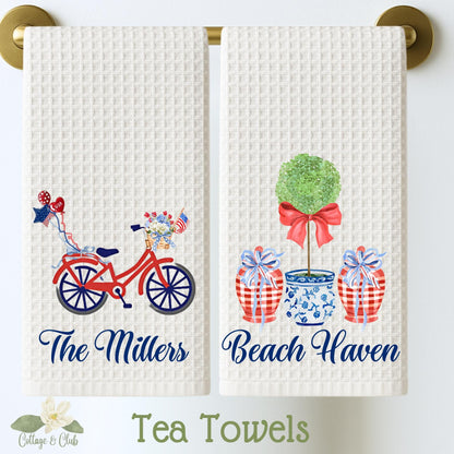 4th of July Patriotic American Flag Drink Coasters - Set of 4