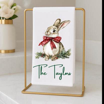 Christmas Bunny Tea Towel