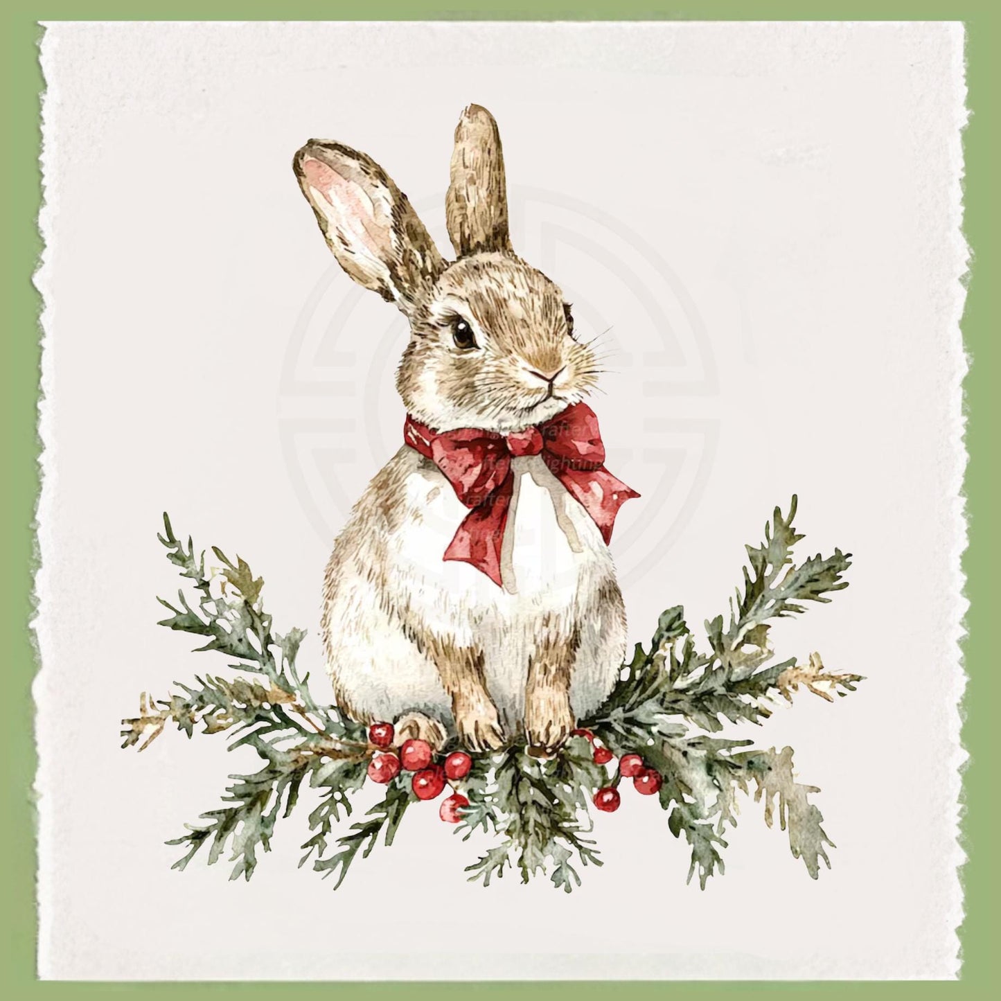 Christmas Bunny Tea Towel