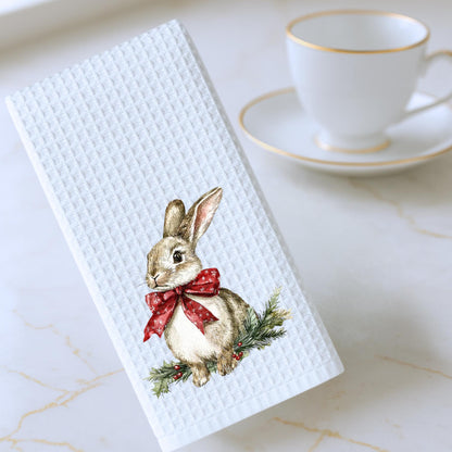 Christmas Bunny Tea Towel