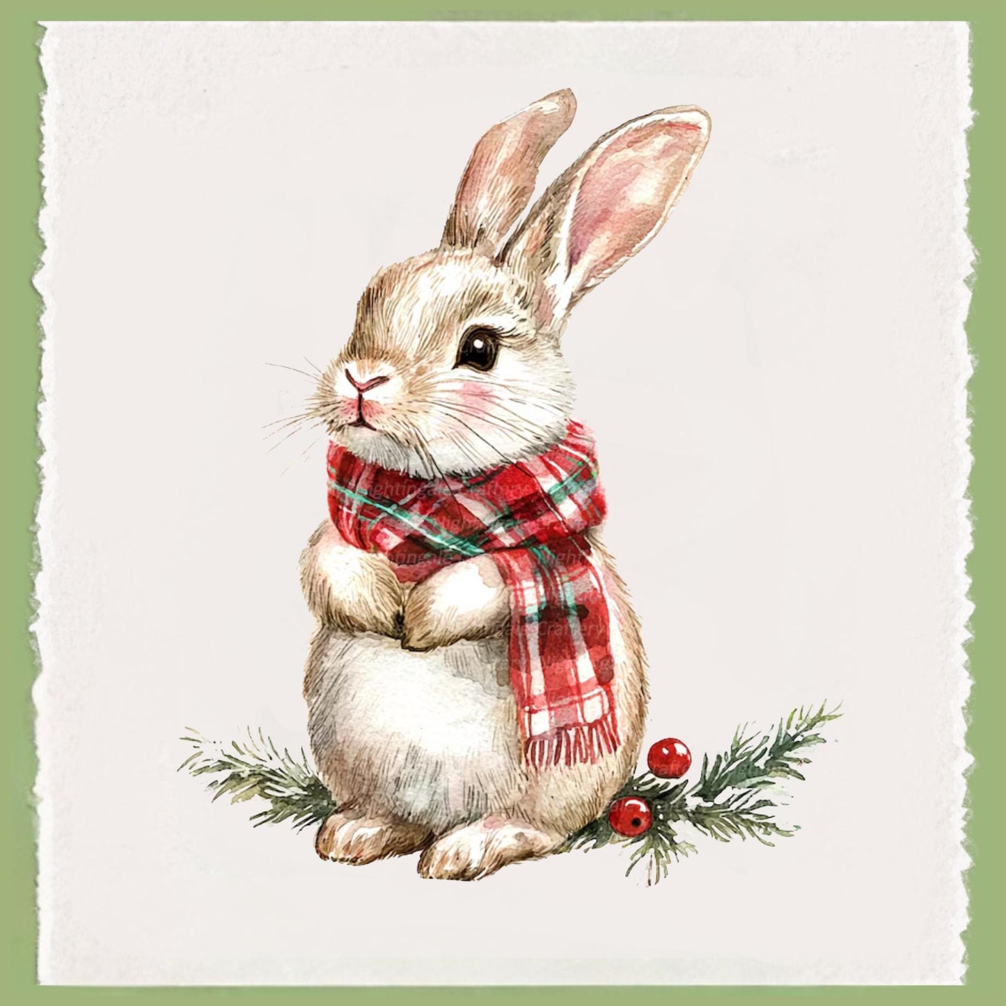 Personalized Rabbit Christmas Kitchen Towel