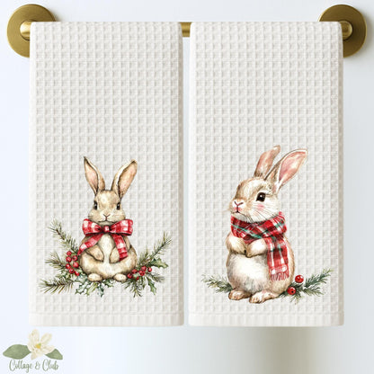 Personalized Rabbit Christmas Kitchen Towel