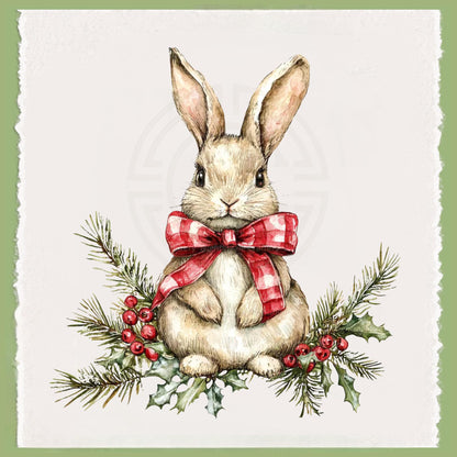 Personalized Rabbit Christmas Kitchen Towel