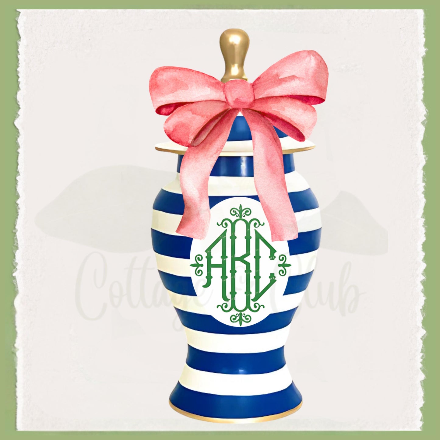 Blue & Pink Floral Ginger Jar Tea Towels