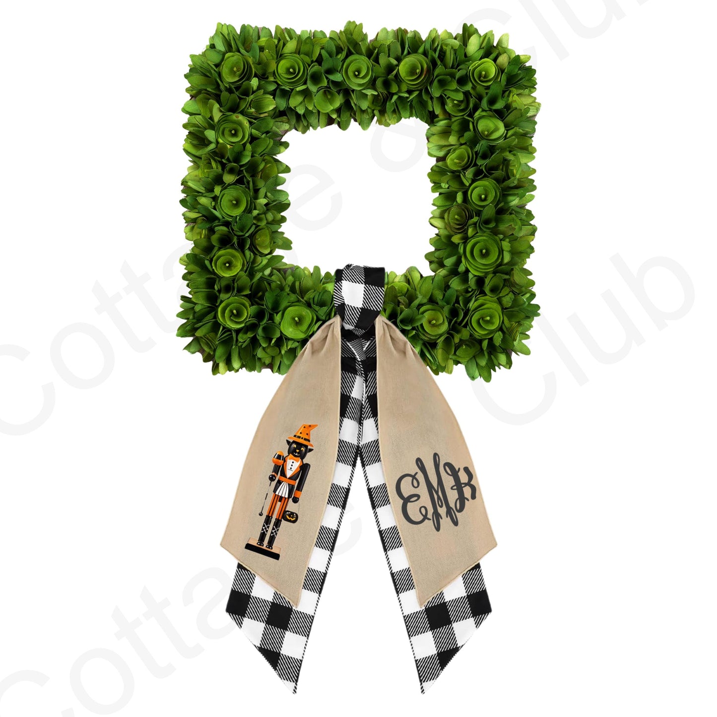 Halloween Pumpkin Cat Nutcracker Wreath Sash: Fall Door Decor