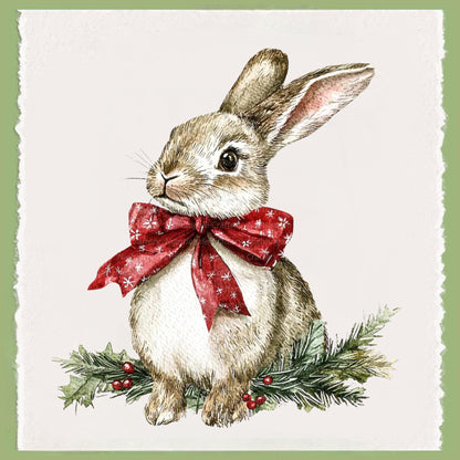 Christmas Bunny Tea Towel