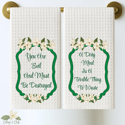 Steel Magnolias Quote Themed Kitchen Towel - Southern Sayings Gift - Kitchen Decor - Hostess or Birthday Gift For Her - Ouiser and Clairee