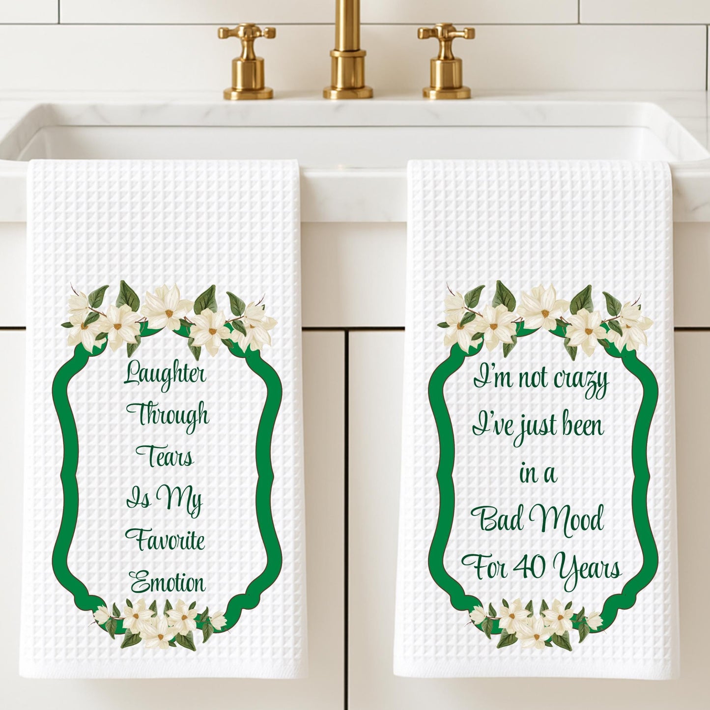 Steel Magnolias Quote Themed Kitchen Towel - Southern Sayings Gift - Kitchen Decor - Hostess or Birthday Gift For Her - Ouiser and Clairee